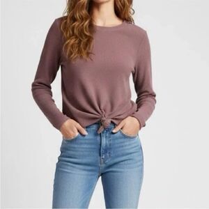 Madewell Long Sleeve Mauve Knot Top S